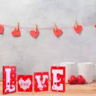 Valentine Wooden Decor Valentine's Day Decoration Wooden Love Blocks L-O-V-E Words Sign Freestanding Wooden Letters