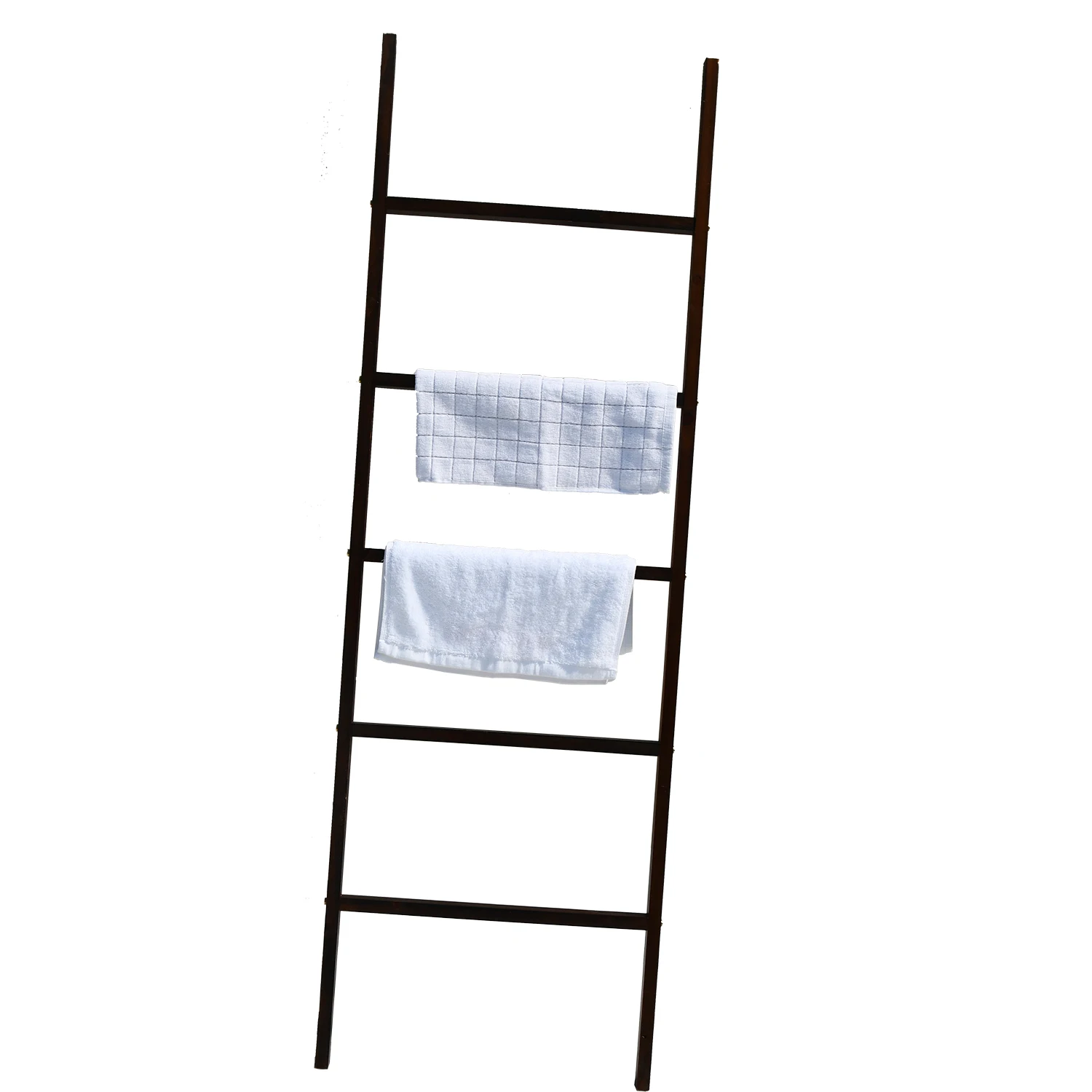 Foot Wall Leaning Blanket Ladder, Laminate Snag Free Construction (brown) Farmhouse Home Decor, Decorative Blanket, Quilt, Towel