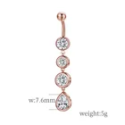 Piercing Piercing Jewelry Surgical Steel Fashion Rose Gold Waterdrop Navel Ring
