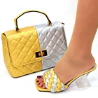 Shoes Pu New Design Italian Double Colorful Shoes Bag Set High Quality Women Wedding Party Shoes To Matching Bag Set