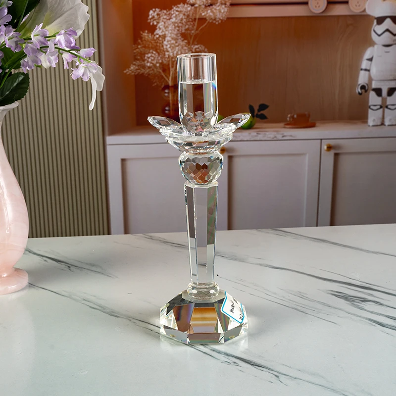 product small bridge lotus pillar candle holder elegant high end wedding furniture decoration candle holder-6