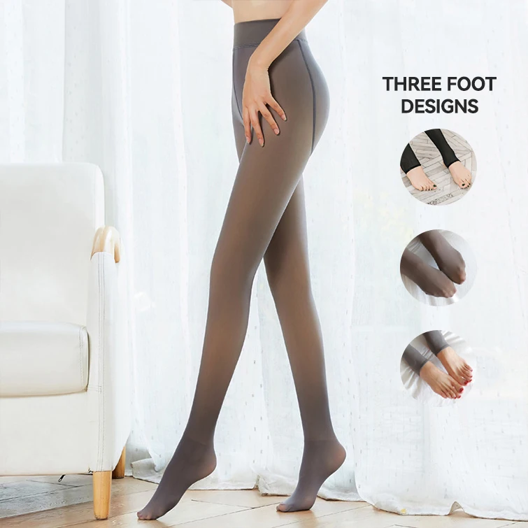 Fleece Pantyhose Keep Warm Skin Translucent Stockings Pantyhose Leggings Winter Leg Translucent Keep Warm For Ladies
