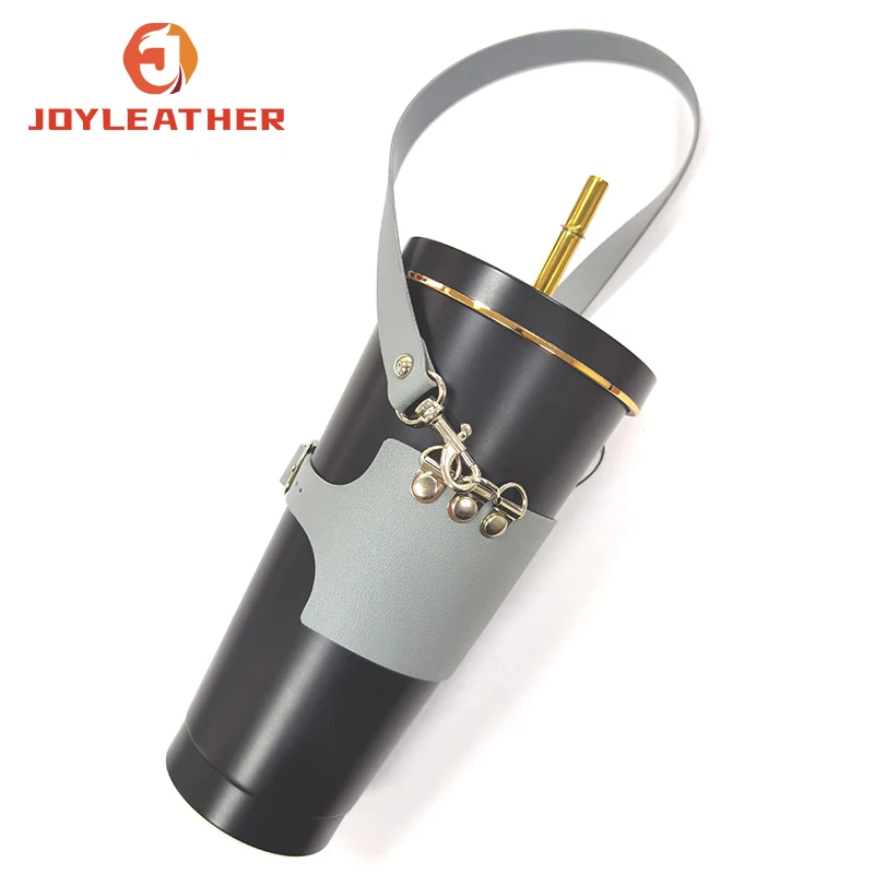 Detachable Handbag Cup Bags Portable Cup Holder PU Leather Coffee Protective Case Strap Travel Cup Sleeves with Handle