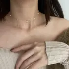 Zircon Necklace Fashion 18k Gold Plated Snowflake Pendant Sterling Silver Zircon Choker Necklace For Women
