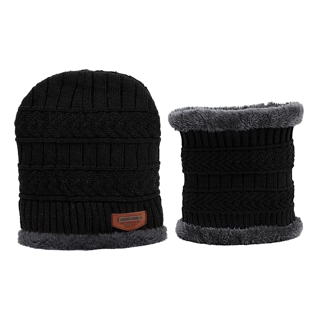 Winter Thermal Plush Hat Scarf Cap Women Thick Warm Beanies Cycling