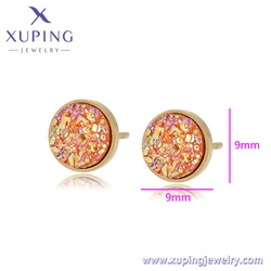 A00904863 xuping Gold-colored crystal bud round small gypsophila earrings stainless steel water-plated earrings