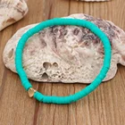 Heart Hot Bohemia Holiday Jewelry For Women Hematite Heart 4mm Colorful Polymer Clay Beaded Bracelet