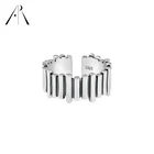 925 Ring Finger 925 Silver Square Glossy Diamond Ring Male Ins Trendy Hip-hop Personality Index Finger Ring
