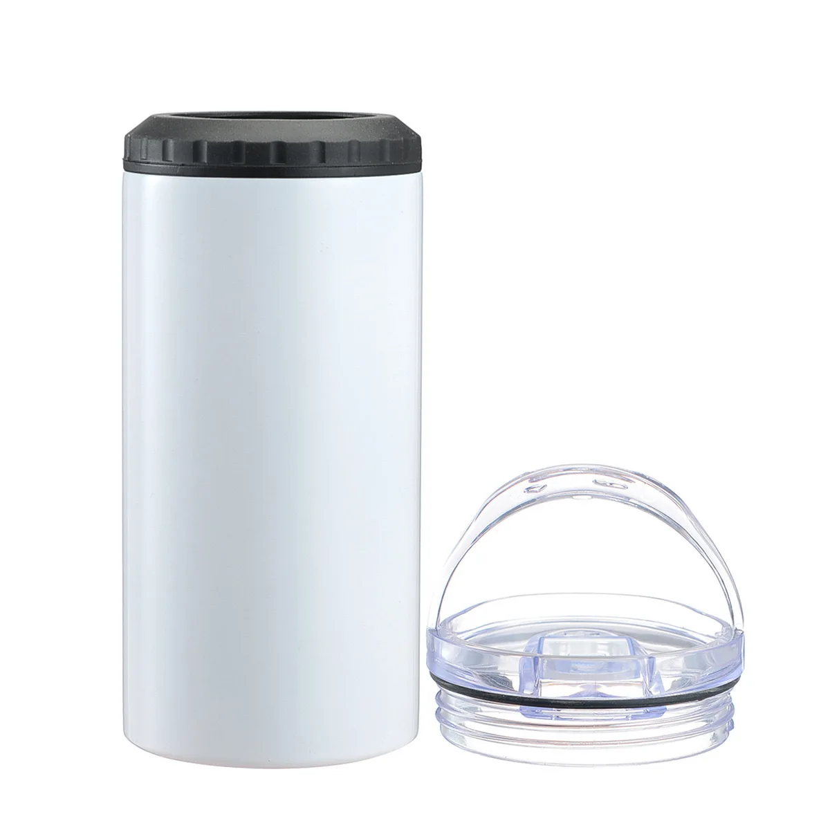 wholesale custom logo Double Wall Straight Skinny Sublimation Tumbler 20oz White Glitter Sublimation