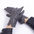 Winter Leather Gloves Factory Wholesale High Quality Winter Ladies Wine Red Color Leather Gloves