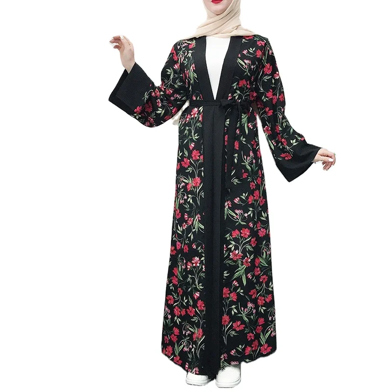 pleated open abaya