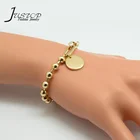 Beads Round Customized Beads Cuban Chain Link Fancy Chain Ladies Bracelets With Round Pendant