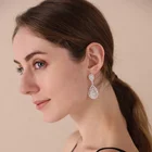 Earrings Wholesale Statement Crystal Rhinestone Water Drop Pendant Drop Earrings Women Jewelry