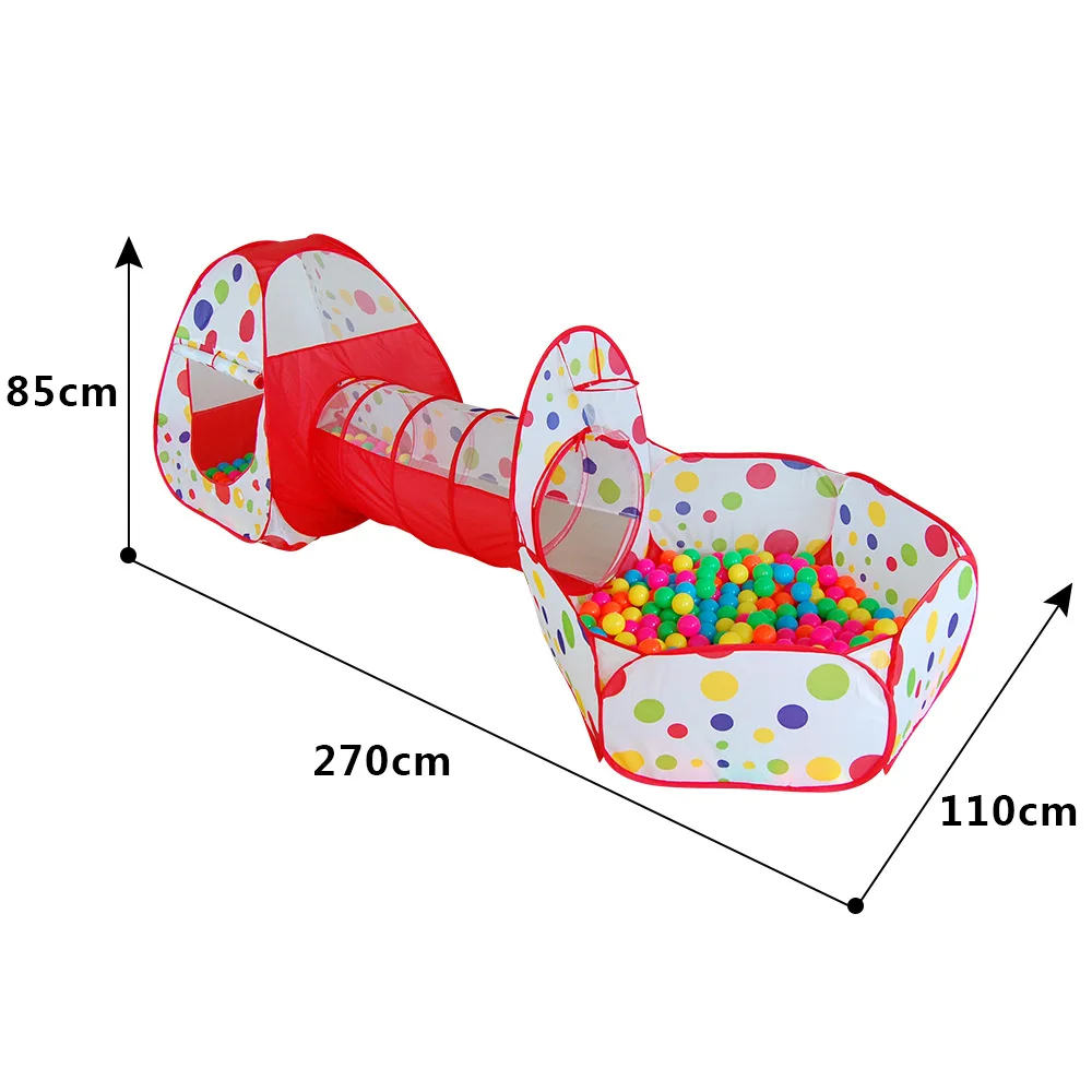 Tech Traders Kids Play Tent Playpen Ball Pit Pool with Red Zippered Storage Bag 