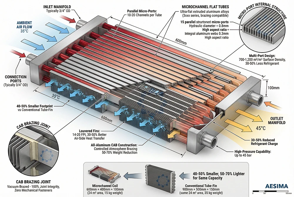 Replacement Aluminium Microchannel Evaporator, 220 V - detail 6