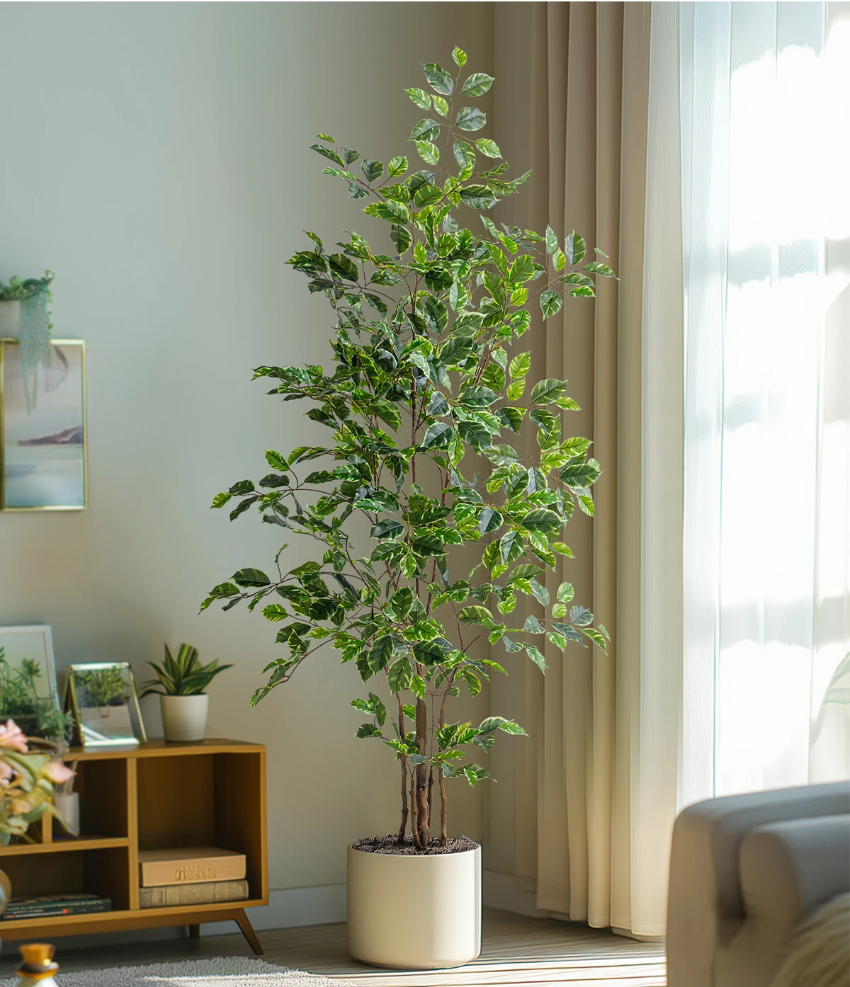 Banyan Tree Bonsai Artificial Grass Palm Greenery Decoration High Plastic Potted Indoor/Outdoor for Home Office for Birthday supplier