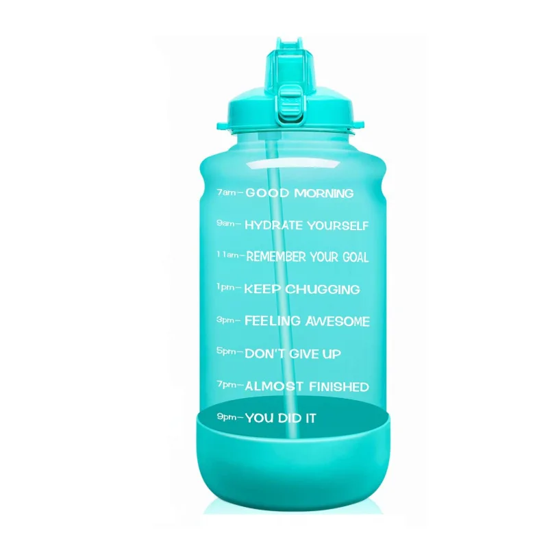 USSE BPA Free Wide Mouth Outdoor Sports Water Bottles, 32oz Motivational Sports Water Bottle with Time Marker