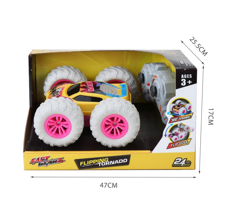 fast gearz 24ghz rc stunt car for kids 360 flips double sided driving remote control toy with expert stunt moves-6
