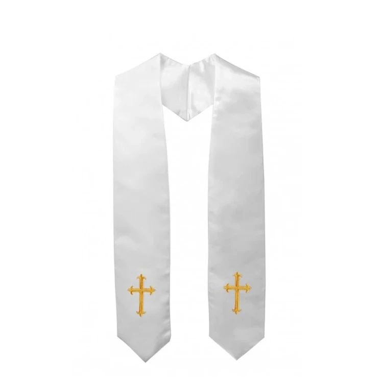 Wholesale Custom Satin Choir Stole Embroidered Cross Logo Church Traditional Choir Stole manufacture