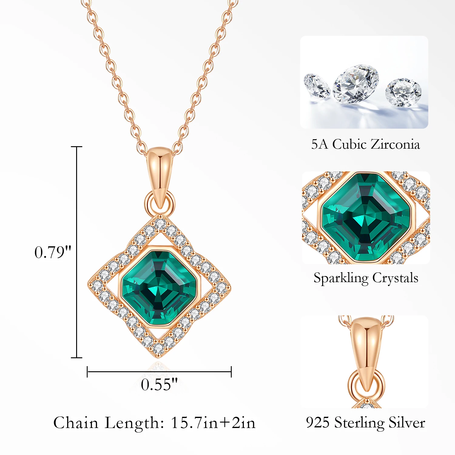 CDE YN1210 Fine Silver Jewelry Necklace 925 Silver Necklace Cubic Zirconia Crystal Denpant Necklace For Women