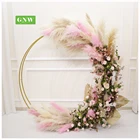 Gate Wedding Frame Wedding GNW 8ft Tall Pink Silk Flower Moon Gate Supplies Events Wedding Arch Frame Backdrop
