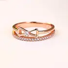 Sterling Cz Ring Fashionable Trendy 925 Sterling Silver Ring CZ Ring Rose Gold Jewelry For Women Jewlery
