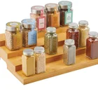 Kitchen Holder Bamboo Kitchen Storage Shelf For Spices Spice Holder With 4 Tiers Spice Rack