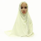 Scarf Muslim Zhenshiman Leaf Pattern Latest Plain Chiffon Scarf 2021 Muslim Women Shawl Scarf Wholesale