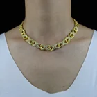 Hop Hip Hop Women Men Punk Style Initial Shape Charm Necklace With Cz Paved Heavy Long Hiphop Chain Jewelry Wholesale