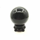 Black Black Wholesale Healing Crystals Stone Natural Crystal Ball Spheres Black Obsidian Ball