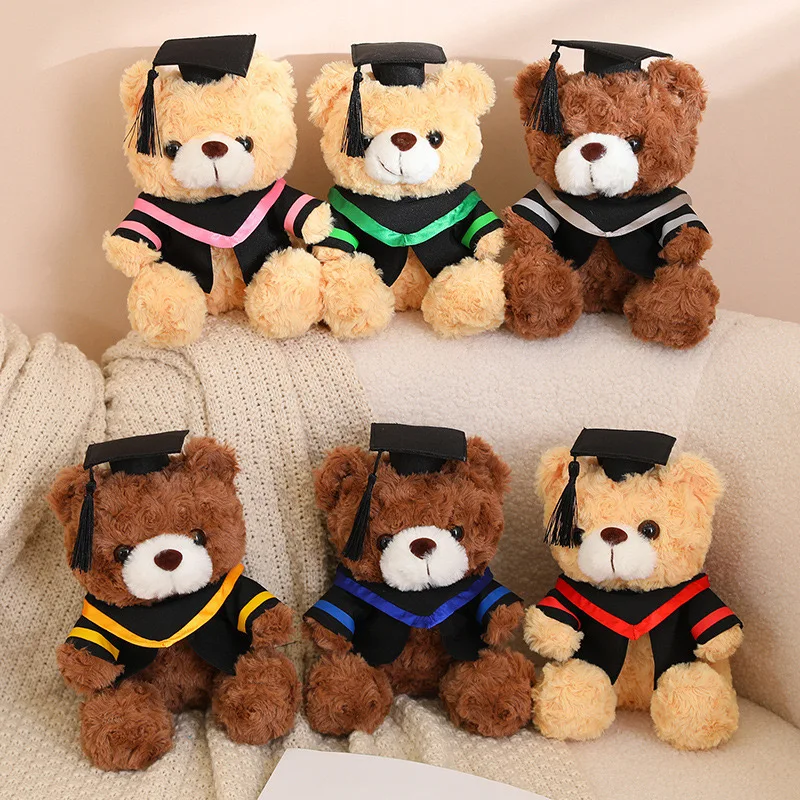 Graduation teddy bear doll bachelor's uniform master's wearing doctor's hat commemorative gift to students