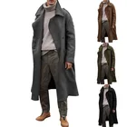 Coat Men's Classic Wool Overcoat Single Breasted Long Wool Blend Top Jackets Trench Coat Men