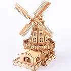 Wooden Craft Wooden Gift Wooden Craft Kit House Model Kit Gift 3D Wooden Dutch Windmill Assembly Puzzle