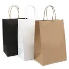 Paper Bag Brown Paper Bag With Handles White And Brown Kraft Paper Twisted Handle Shopping Carrier Bag With Logo Printed