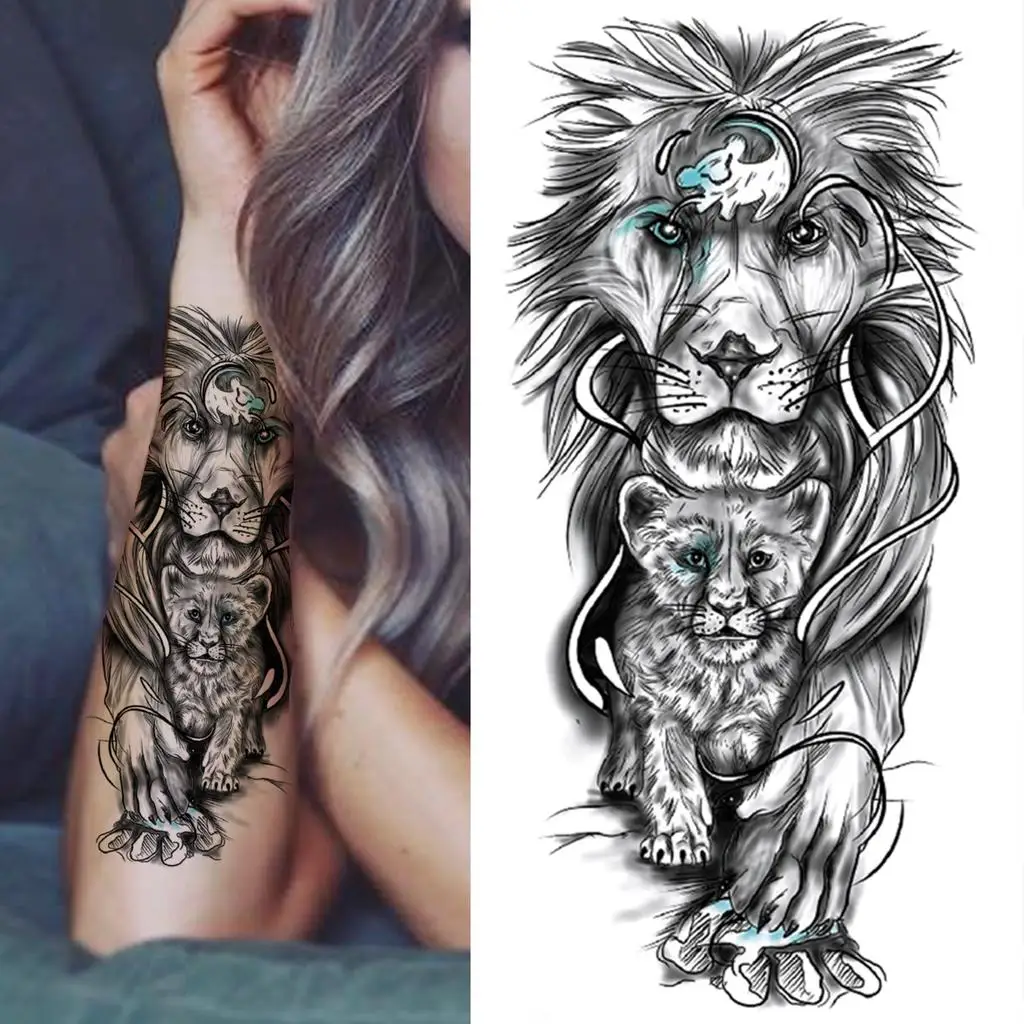 Lion Tiger Wolf Half Arm Sleeve Temporary Tattoo Sticker For Men Arm Tattoo  Sticker Waterproof - Buy Artificial Tattoo Sticker,Arm Tattoo Sticker  Waterproof,Sticker Tattoo Temporary Product on 