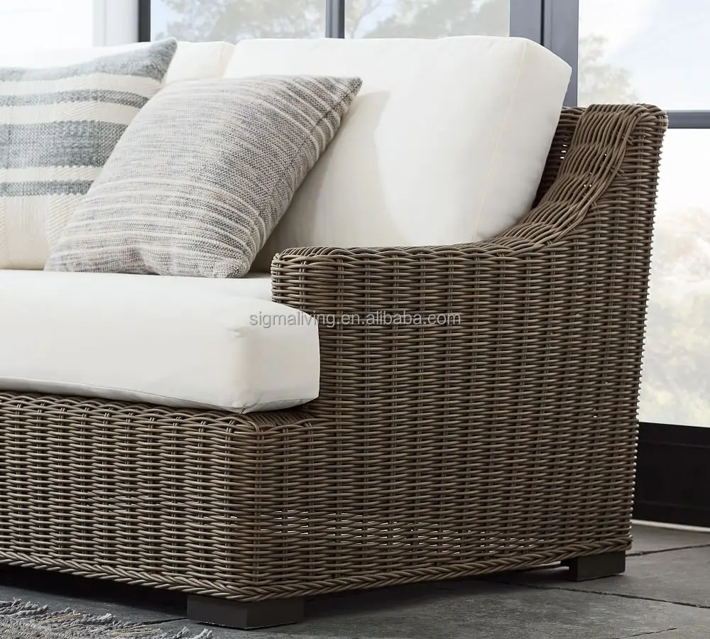 rattan outdoor furniture 5-Piece double chaise sectional outdoor sofa set wicker sofa