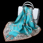 Scarf Large Square Custom 55x55 70x70 90x90 Cm Silk Scarf Women's Fashion Large Square Satin Headscarf