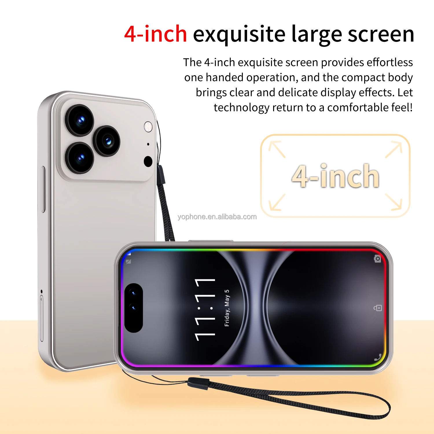 2025 Custom Logo 4-Inch Mini Android Smart Phone Wholesale 3G 4G 5G Mobile with Octa Core CPU and LTE Cellular