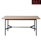 Seats Table Quality Table Home Furniture General Use 8 Seats MDF Dining Table With Iron Leg-19783