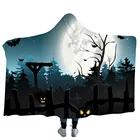 Wholesale Plush Embroidery Hooded Blanket Halloween Hooded Cloak Hoodies Blanket For Kids