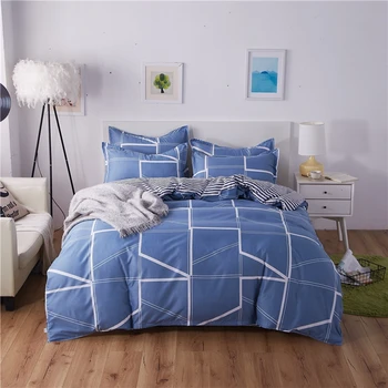 Soft Full Size Print Linen Home Bedlinen Bed Set, Good Quality Pink Summer 100% Cotton Duvet Cover Bedding Set/