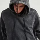 Hoodie Black Hoodies Mens Oversized Enzyme Washed Hoodie Thick Men Black Overdyed Hoodie Jumper Hoodies