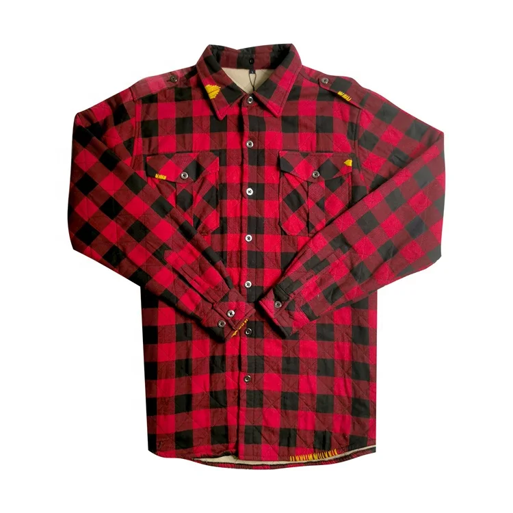 Oem Winter Shirts Men Warm Plaid Plus 