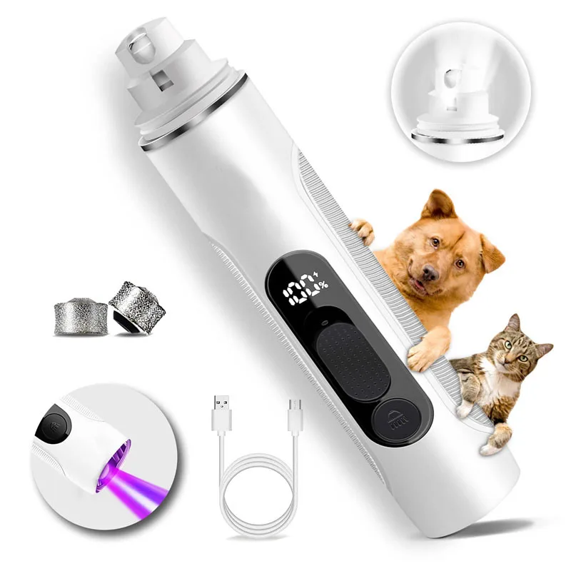 Dremel Dog Nail Grinder And Trimmer Safe Pet Grooming Tool Kit Cordless Rechargeable Claw Grooming Kit For Pet - Buy 3 Speeds Fast Pet Light Dog Nail Grinder Product