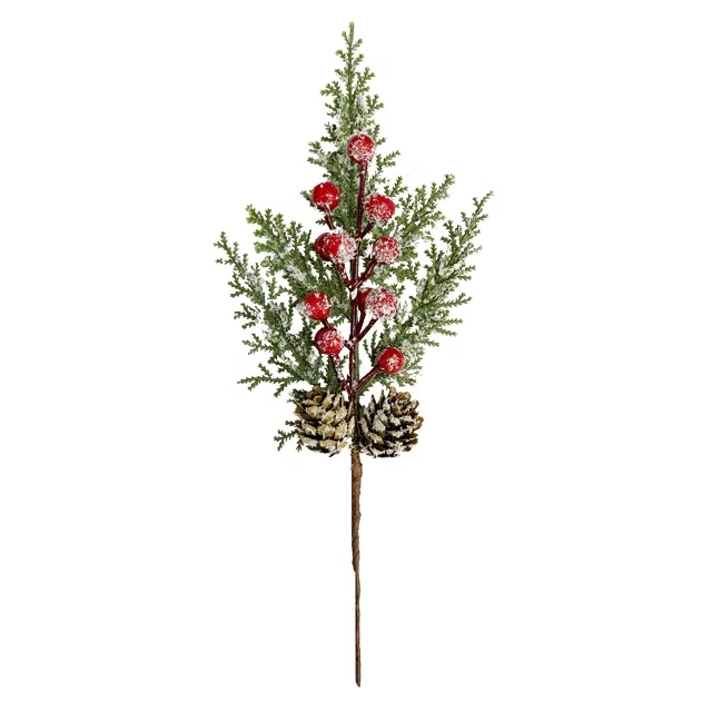 Christmas Artificial Pine Picks branches Christmas Red Berry Picks Stems  decorations luxury 2023 branches christmas picks