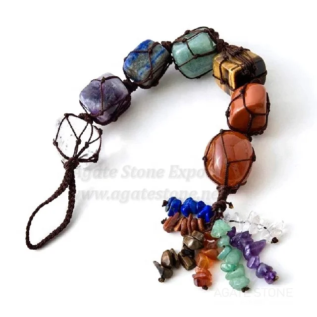 7 Chakra Gemstone Tassel Hanging Feng Shui Ornament Stones Yoga Meditation Gifts 