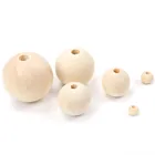 Wooden Beads Custom Mixed Size Natural Wood Color Round Wooden Beads For Crafts