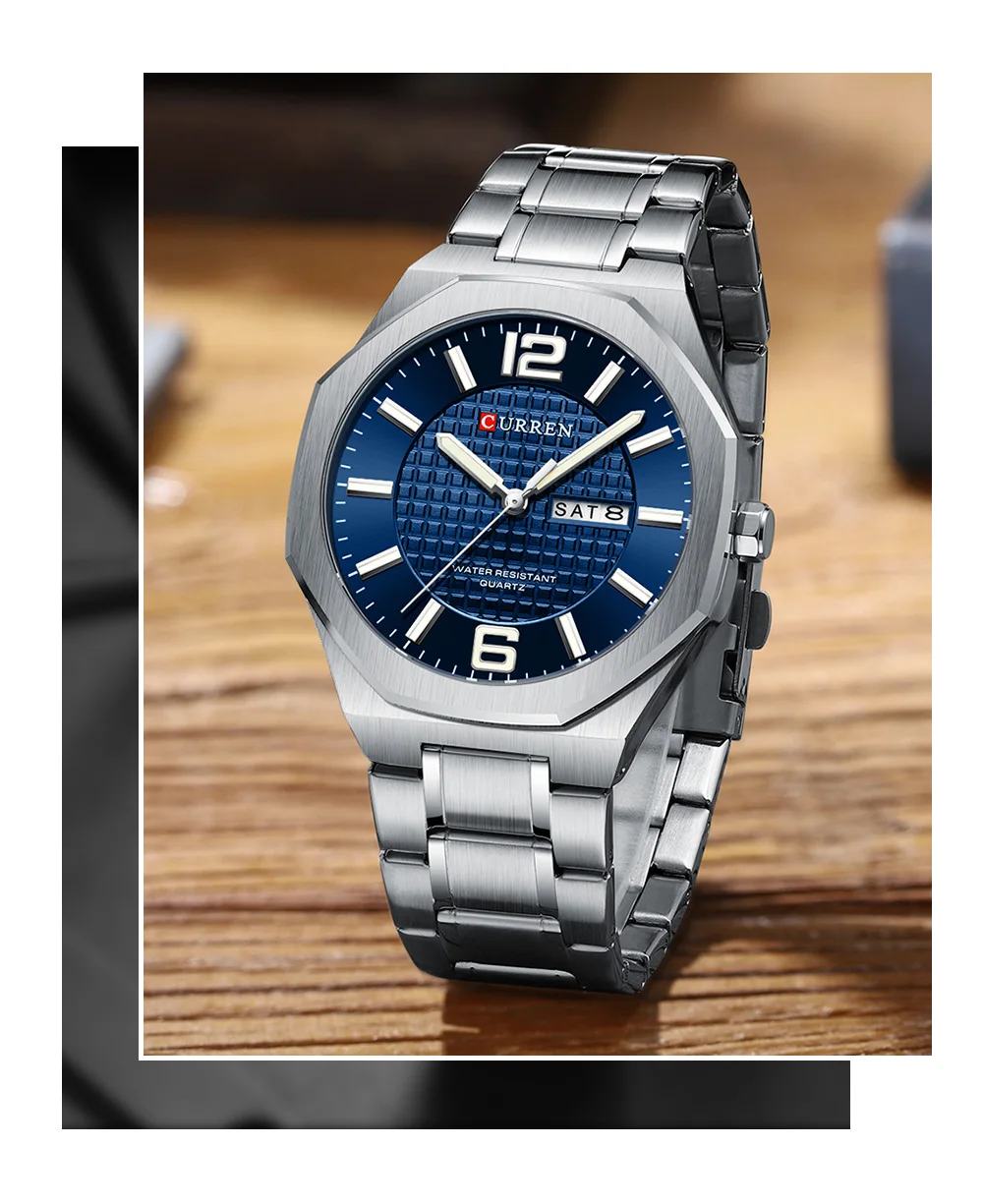 Curren 8476 Men's Watch Waterproof Quartz Steel Band Watch Business Casual Luminous Wristwatch