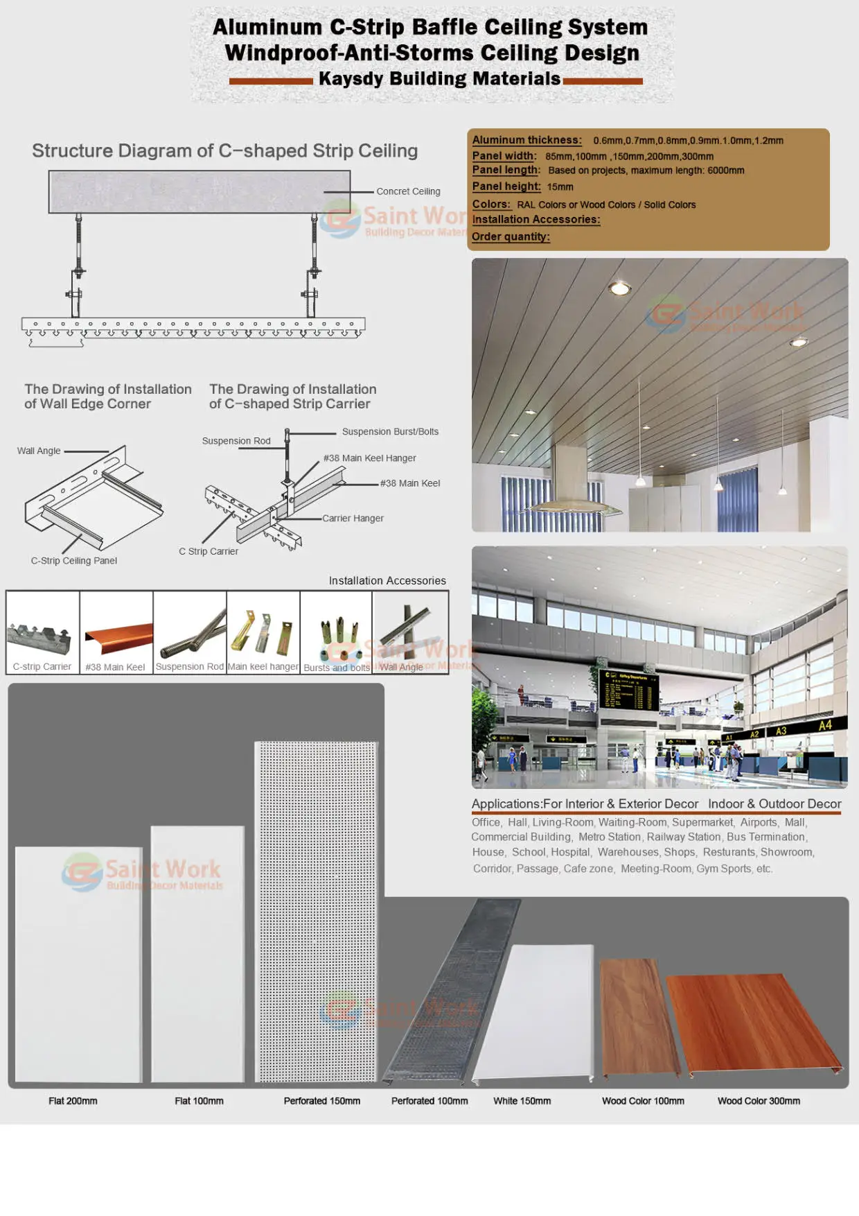 Metal Suspended Ceiling For Interior Or Exterior Decoration