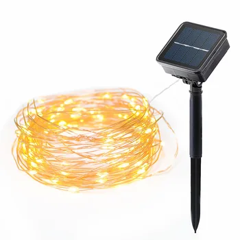 LED Solar String Lights 5M/10M/20M Copper Wire IP65 Waterproof Christmas Tree Fairy Lights for Garden Decoration Outdoor Use